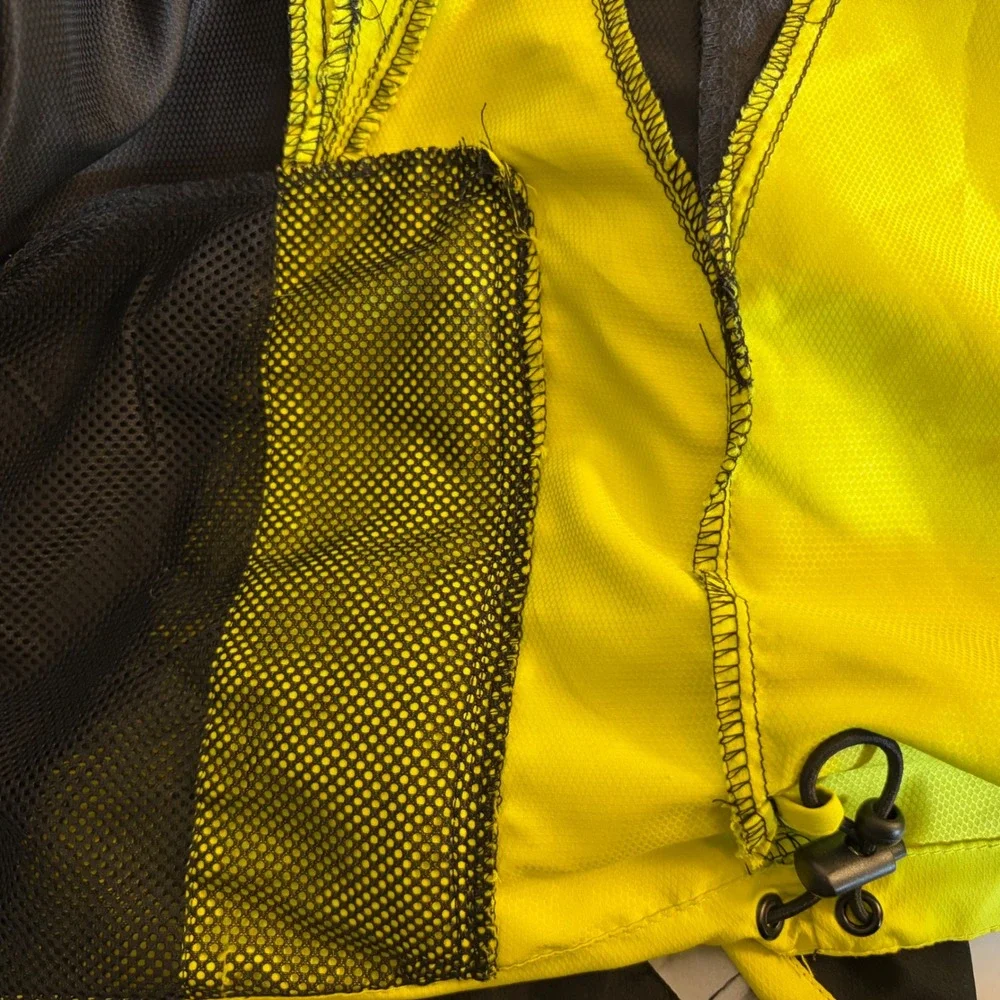 Foot Locker Mens Small Neon Yellow Black Reflective Full Zip Running Jacket